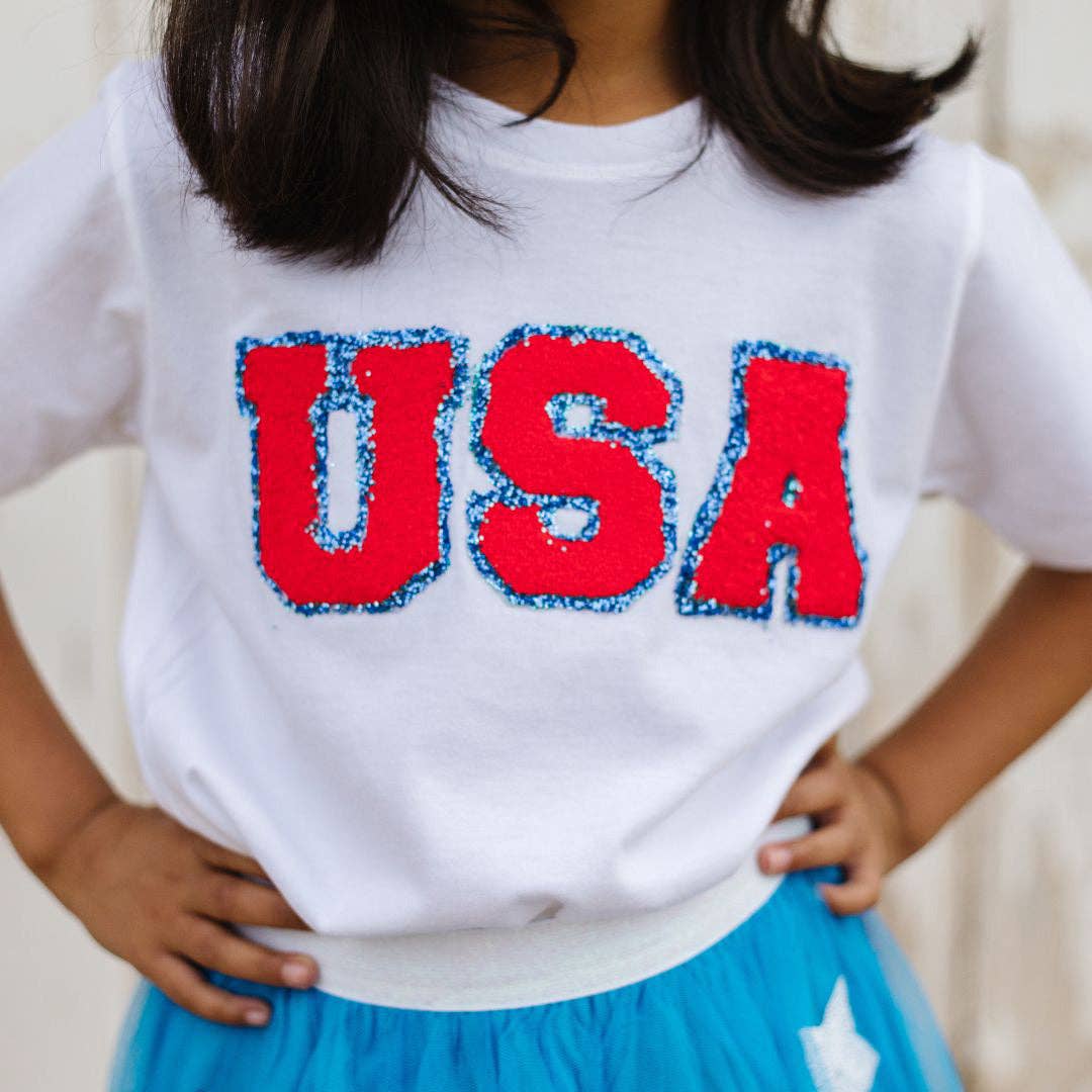 USA Patch Short Sleeve Shirt - Kids 4th of July Tee