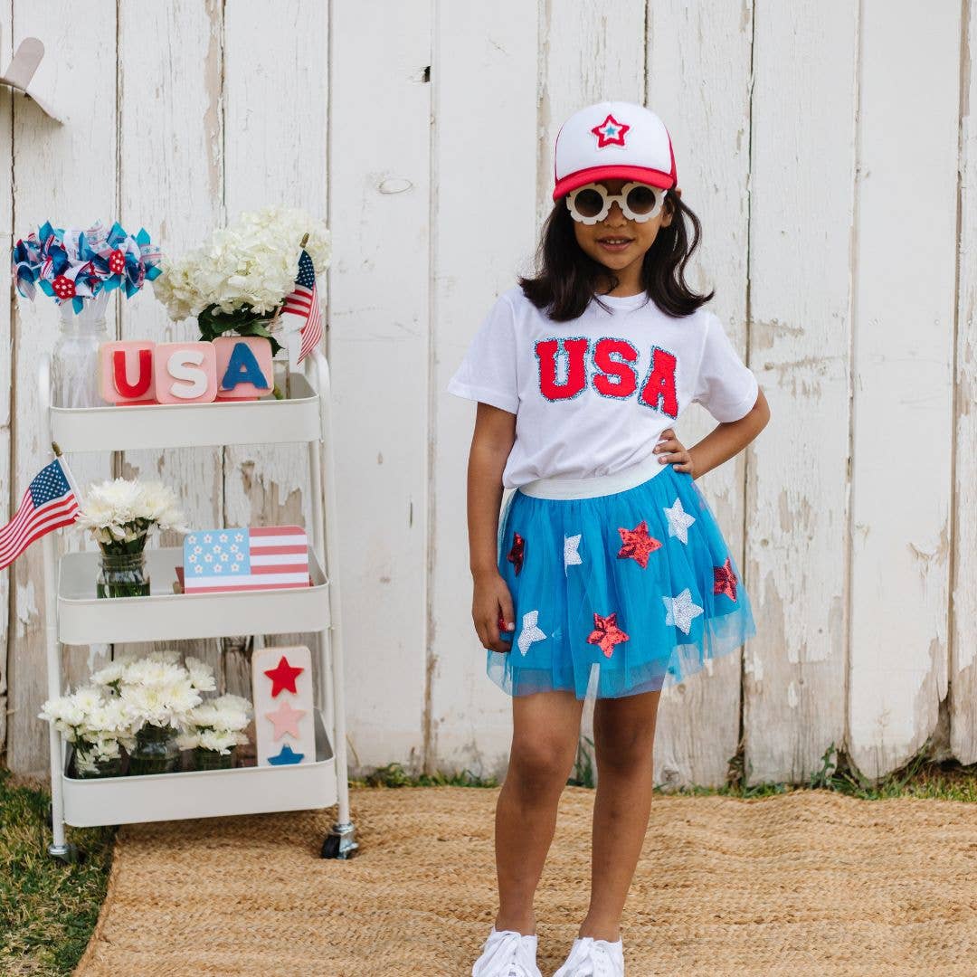 USA Patch Short Sleeve Shirt - Kids 4th of July Tee