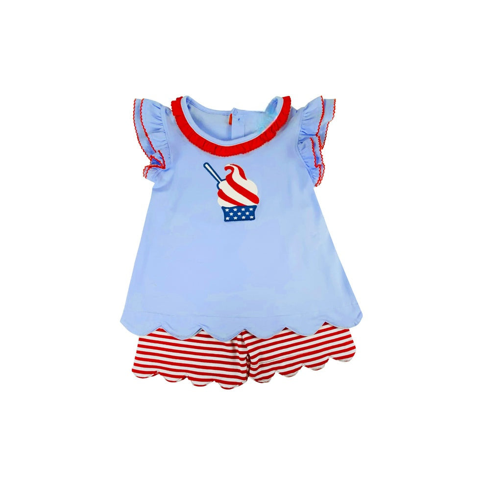 Patriotic Girl's Short Set