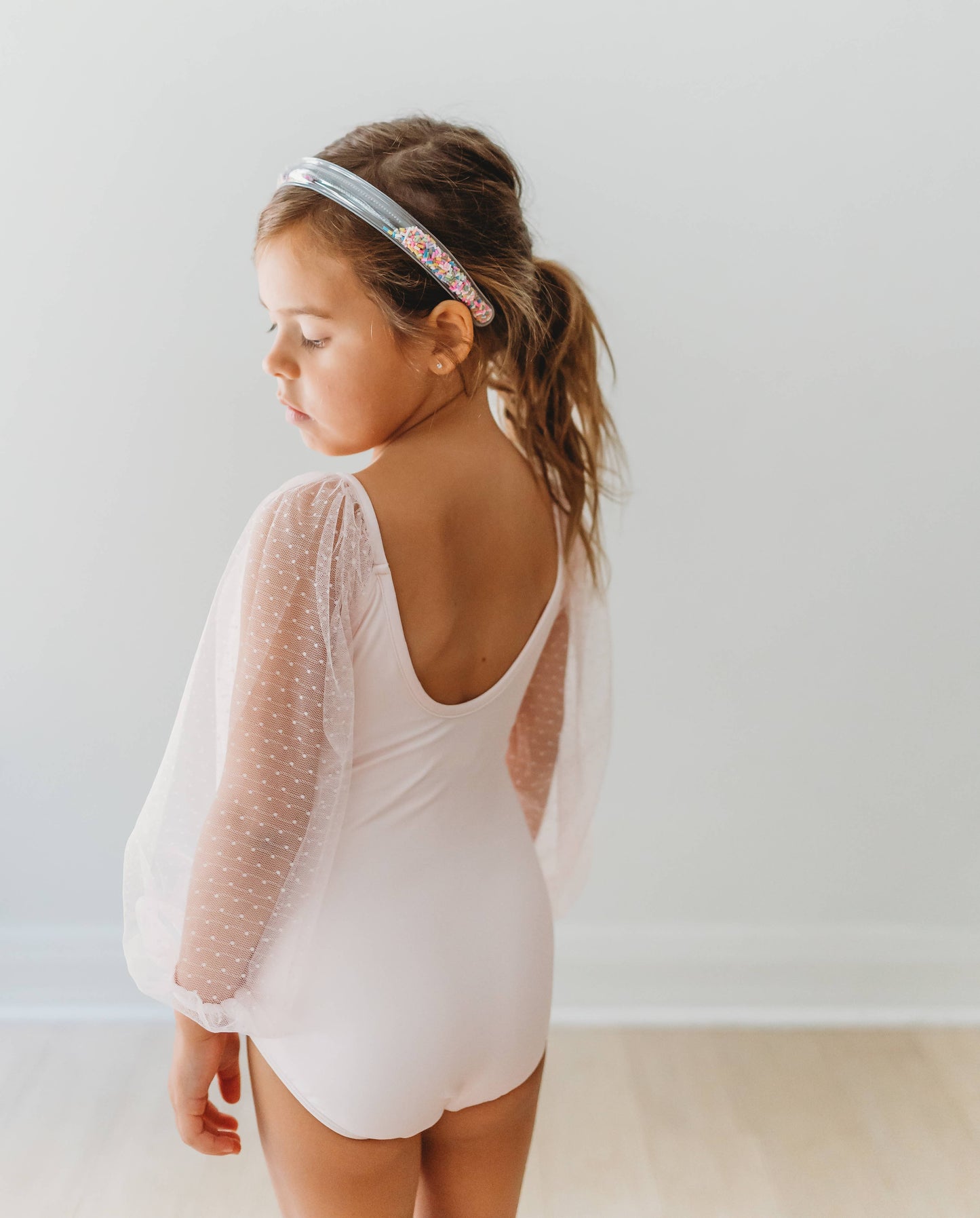 Mesh Long Sleeve Leotard - Pink Bliss