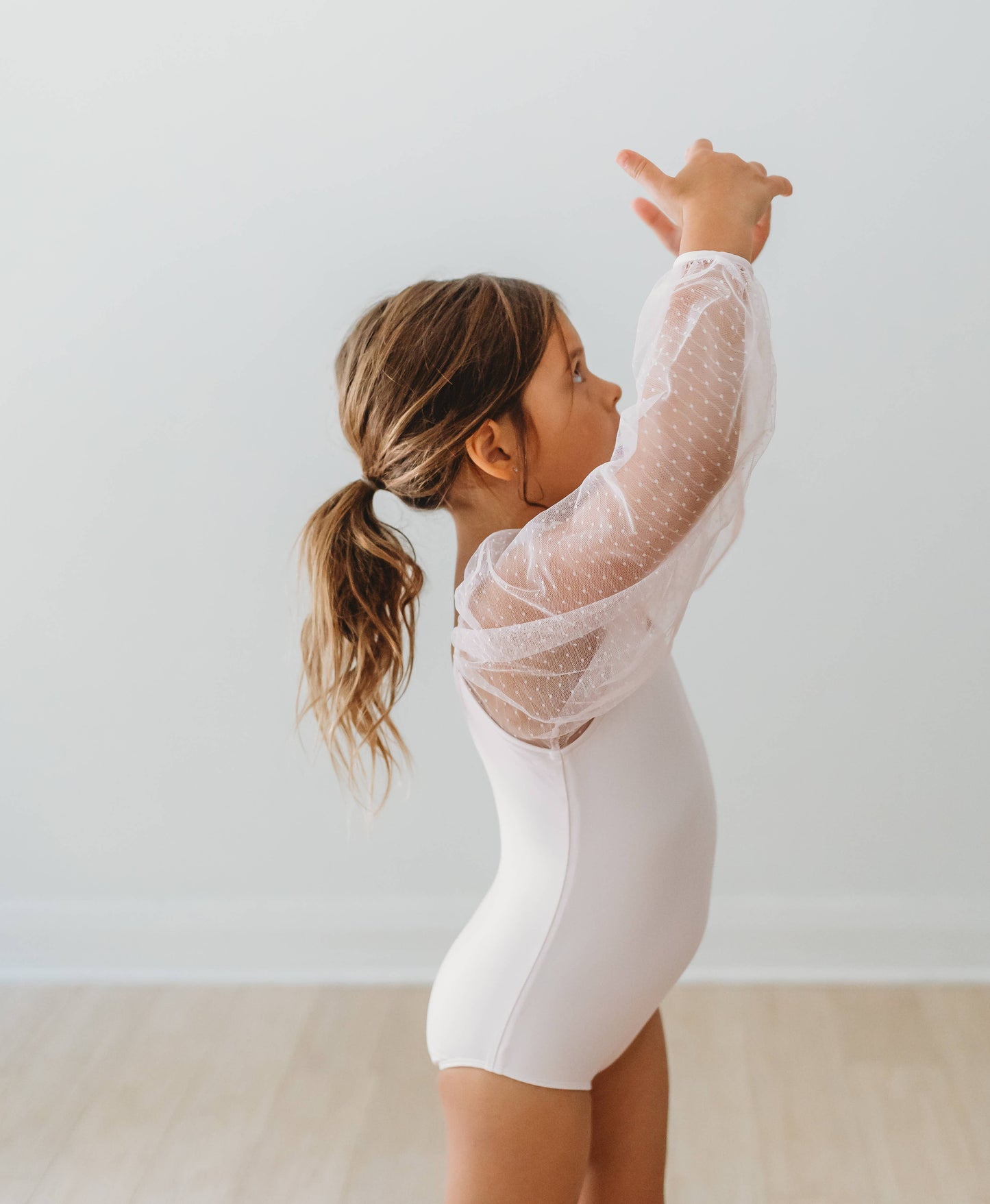 Mesh Long Sleeve Leotard - Pink Bliss