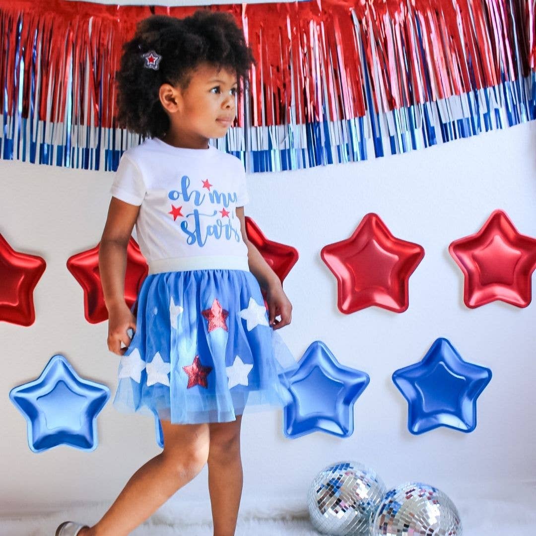 Patriotic Star Tutu - Dress Up Skirt - Kids 4th of July Tutu