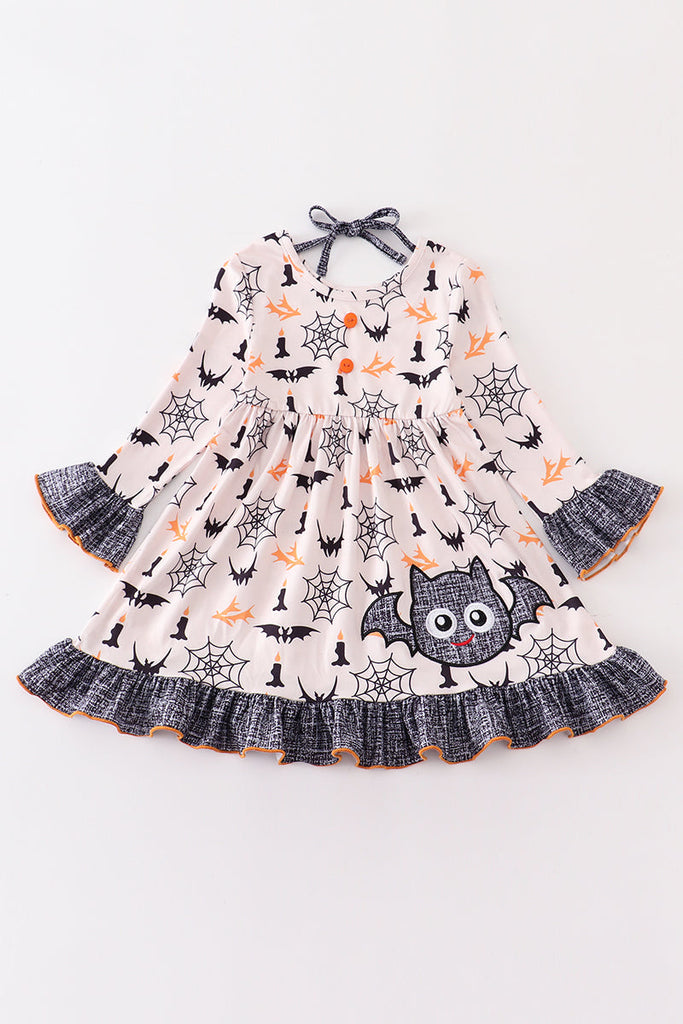 Halloween Bat Ruffle Dress