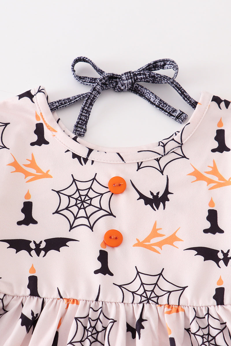 Halloween Bat Ruffle Dress