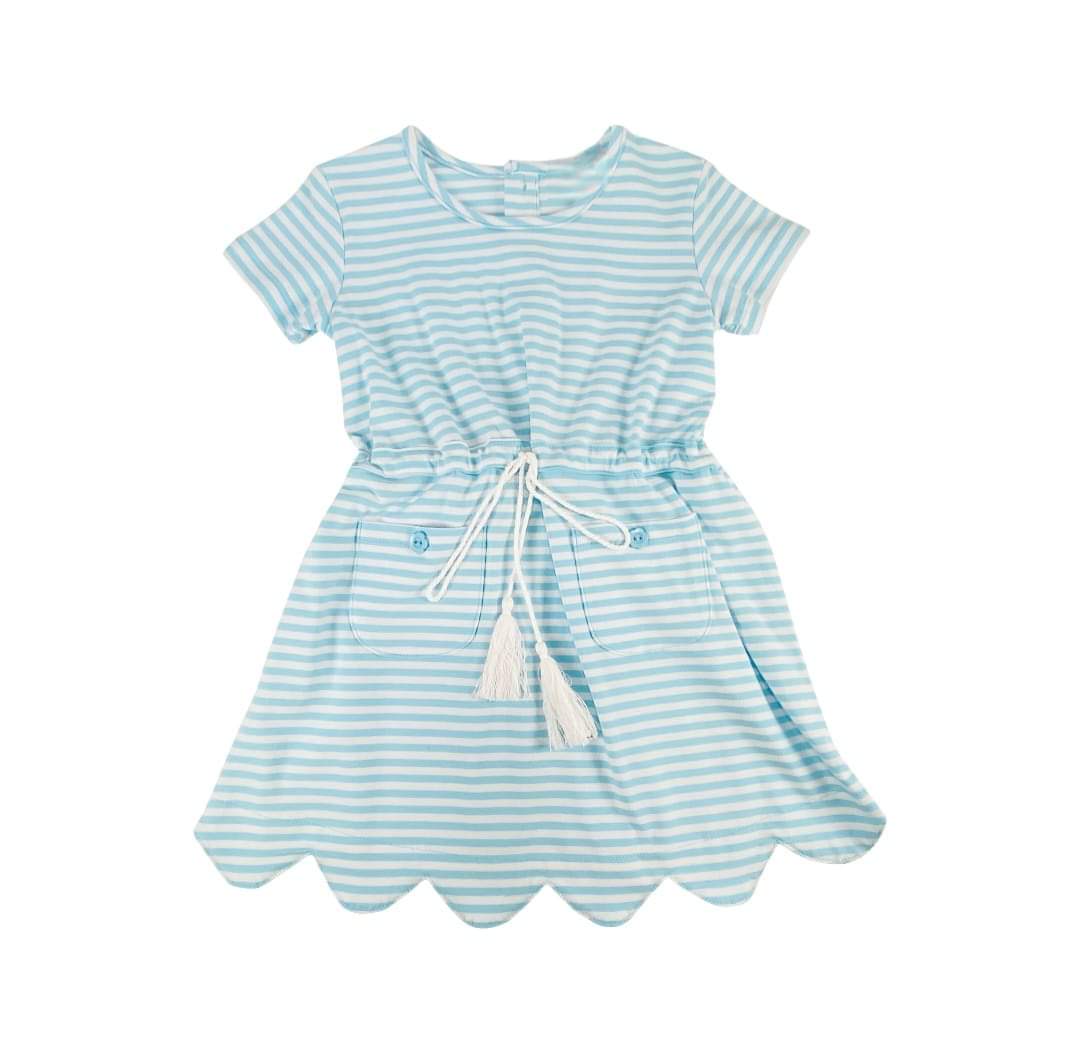 Turqoise Stripe A-Line Dress