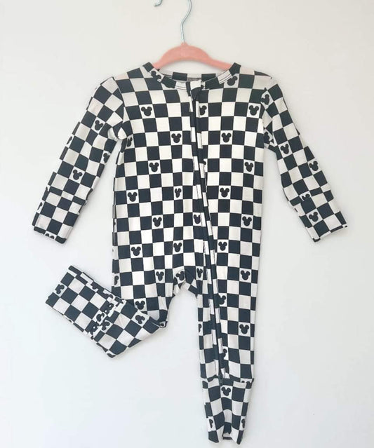 Checkers & Magic Zip Up Bamboo Pajamas