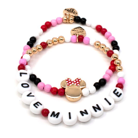 Jewelry- Gold Minnie Stretch Bead Bracelet Set