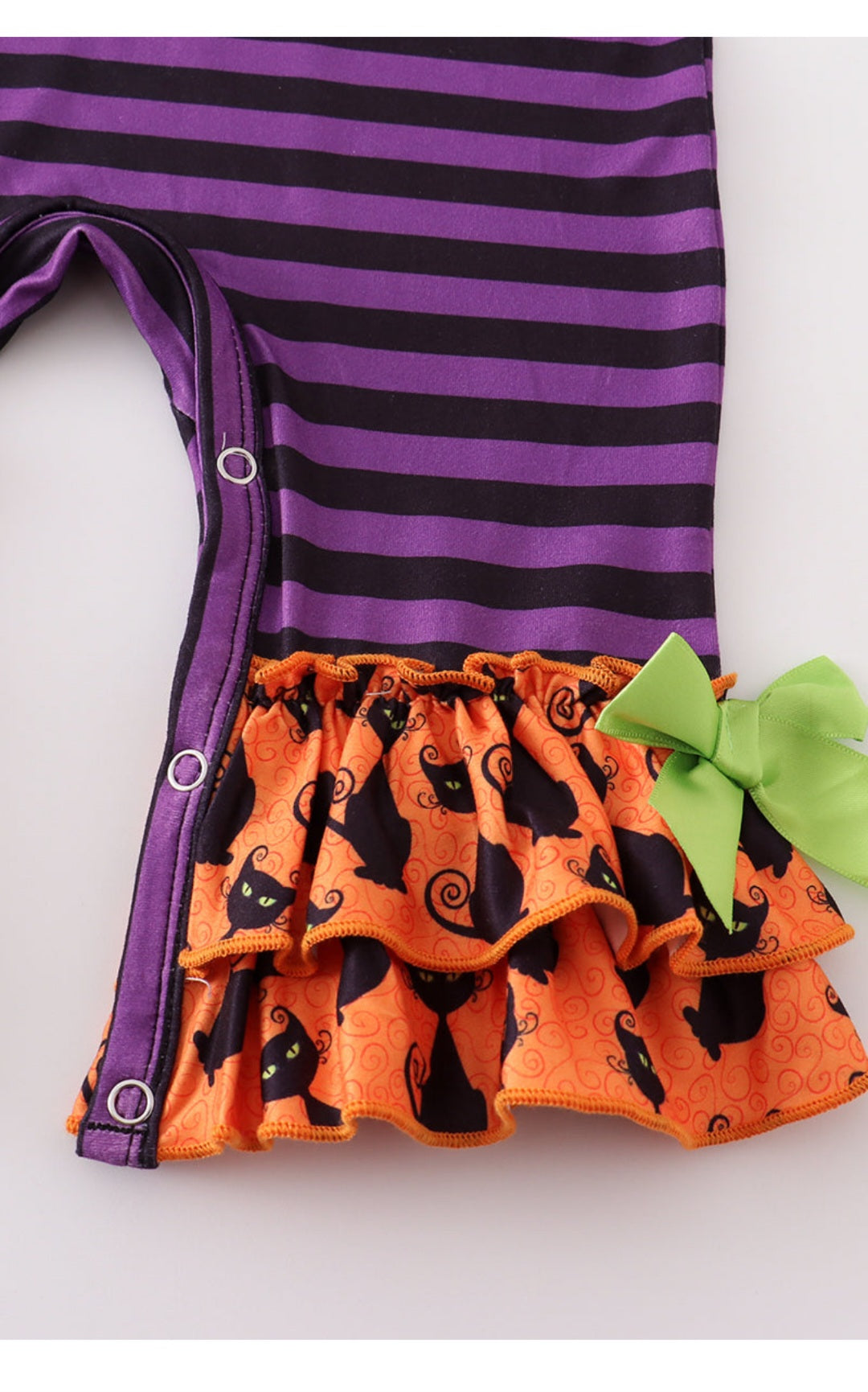 Purple Striped Cat Romper