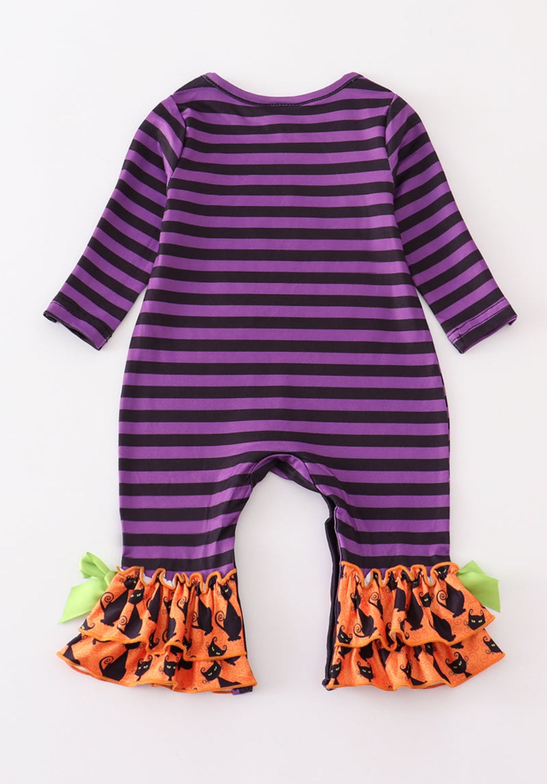 Purple Striped Cat Romper