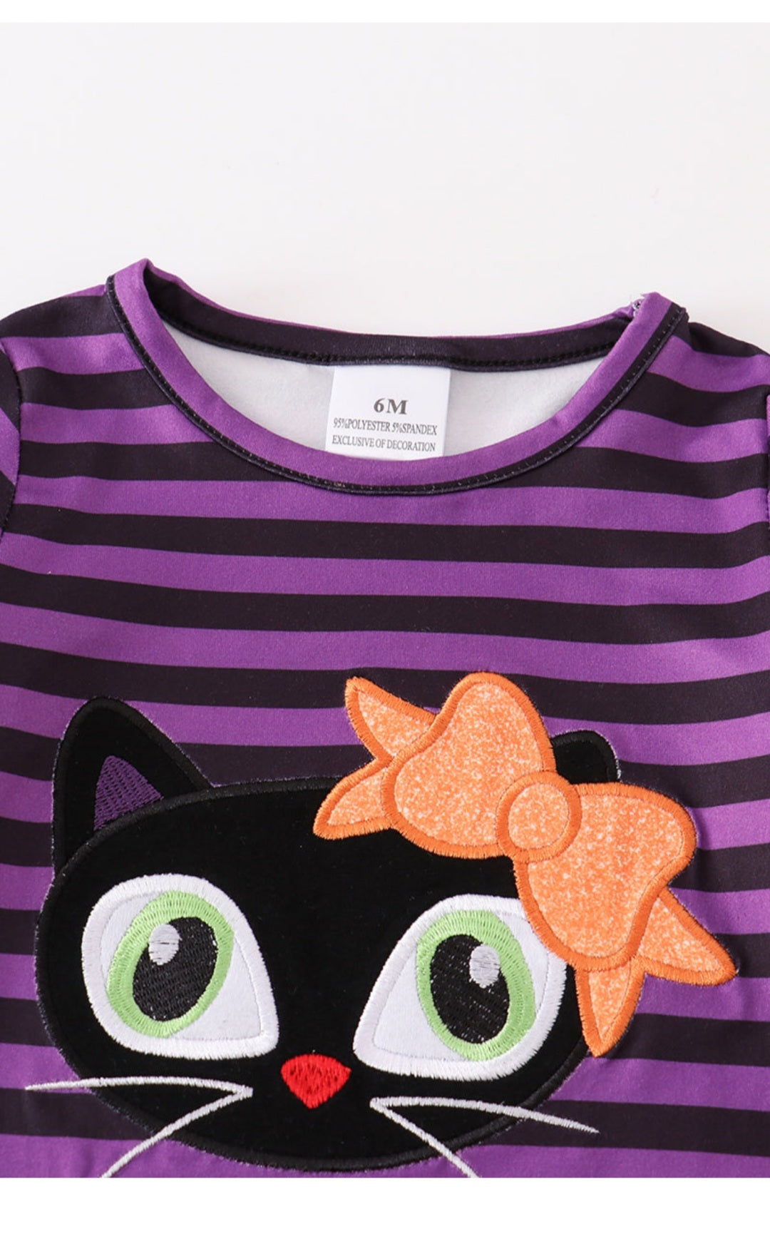 Purple Striped Cat Romper