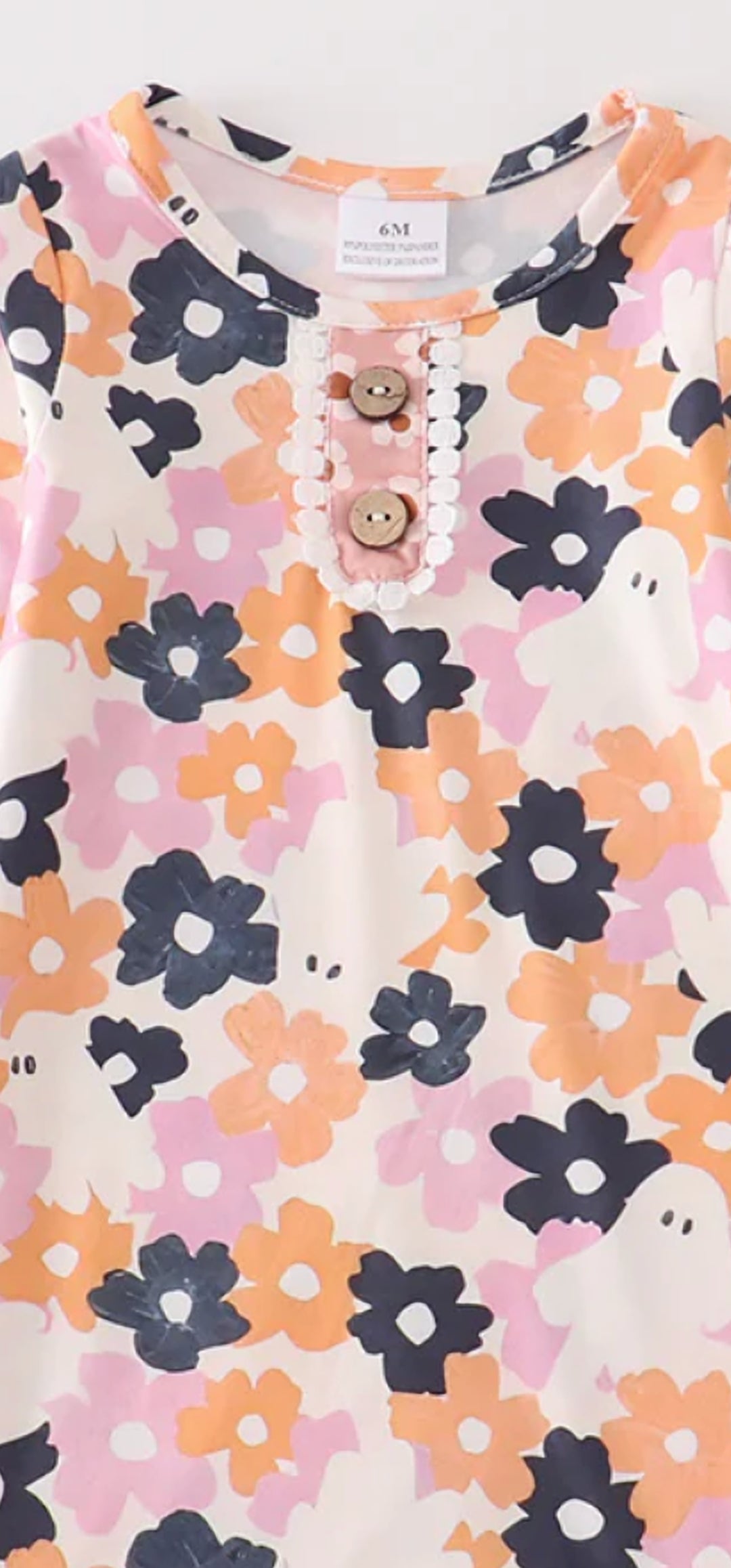 Ghost Pink Floral Ruffle Baby Gown