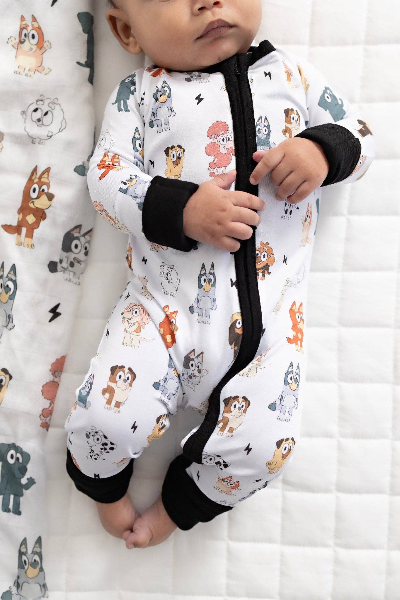 Blue Dog & Friends Zipper Romper