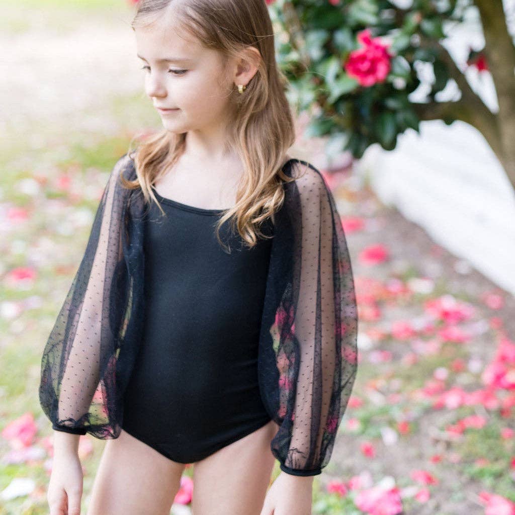 Mesh Leotard - Black Onyx (Long Sleeve)