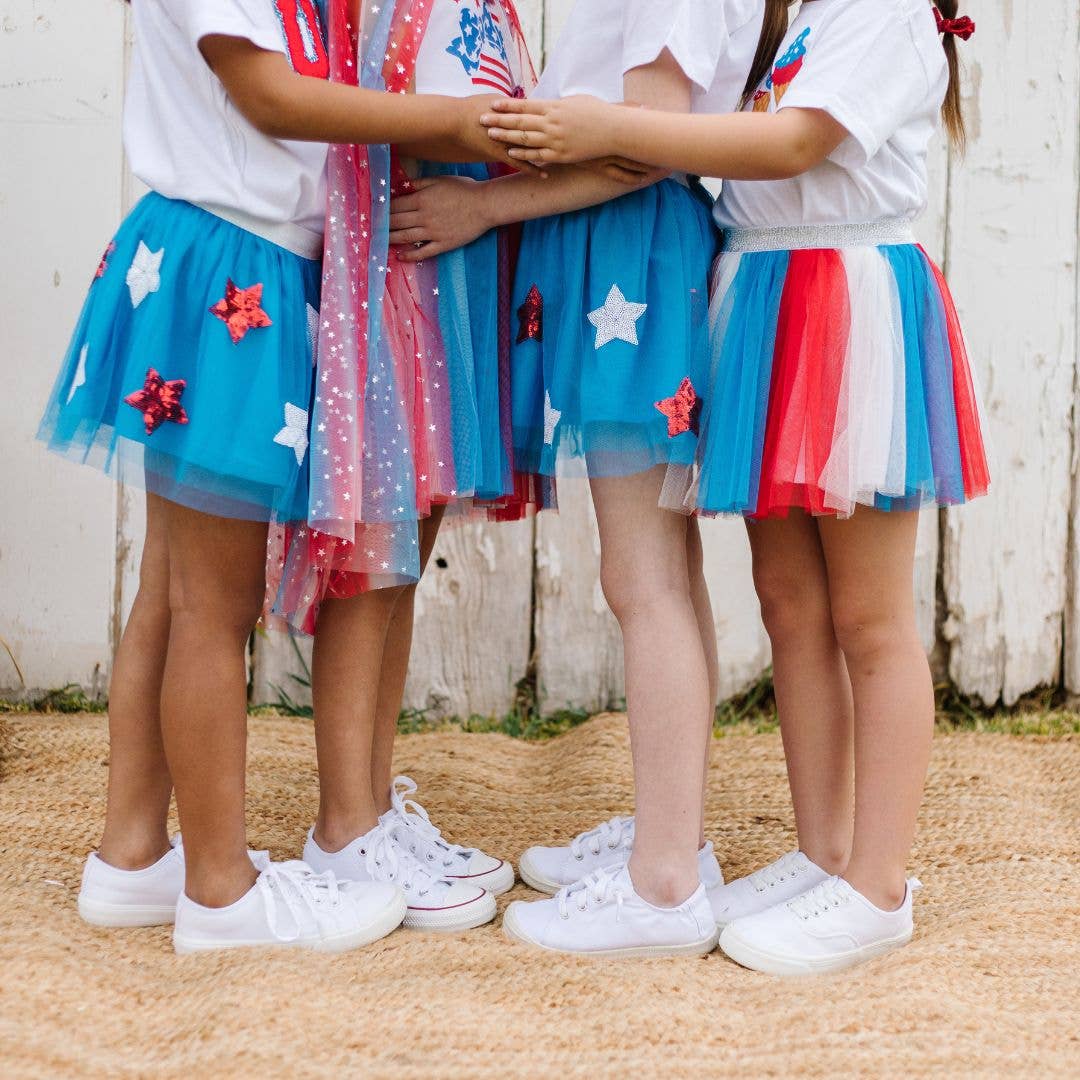 Patriotic Star Tutu - Dress Up Skirt - Kids 4th of July Tutu