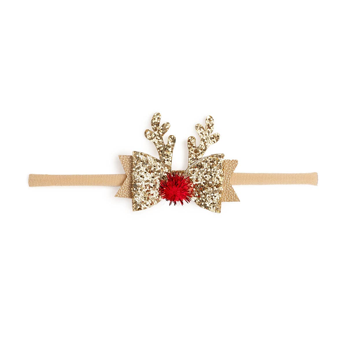 Reindeer Christmas Bow Baby Headband