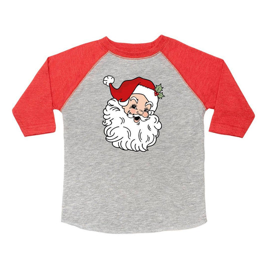 Retro Santa Christmas Shirt - Kids Holiday 3/4 Sleeve