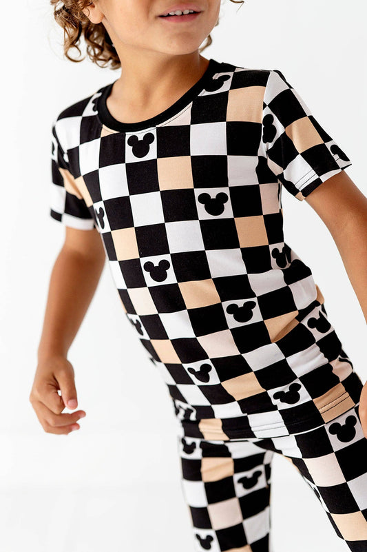 CHECKERED MOUSE | Bamboo 2-Piece PJ SET