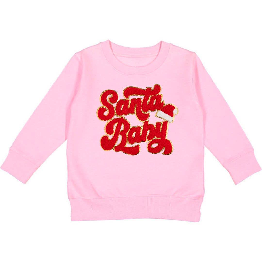 Christmas Patch Santa Baby Sweatshirt - Kids Holiday