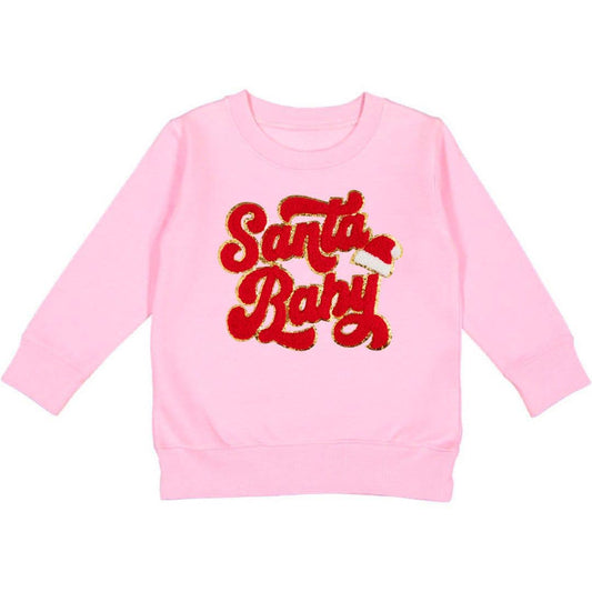 Christmas Patch Santa Baby Sweatshirt - Kids Holiday